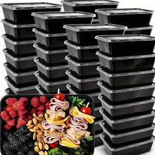 5/10/20 Pack Black Rectangular Meal Prep Containers With Lids,Disposable Plastic To Go Containers, Leak-Proof, Microwave Safe