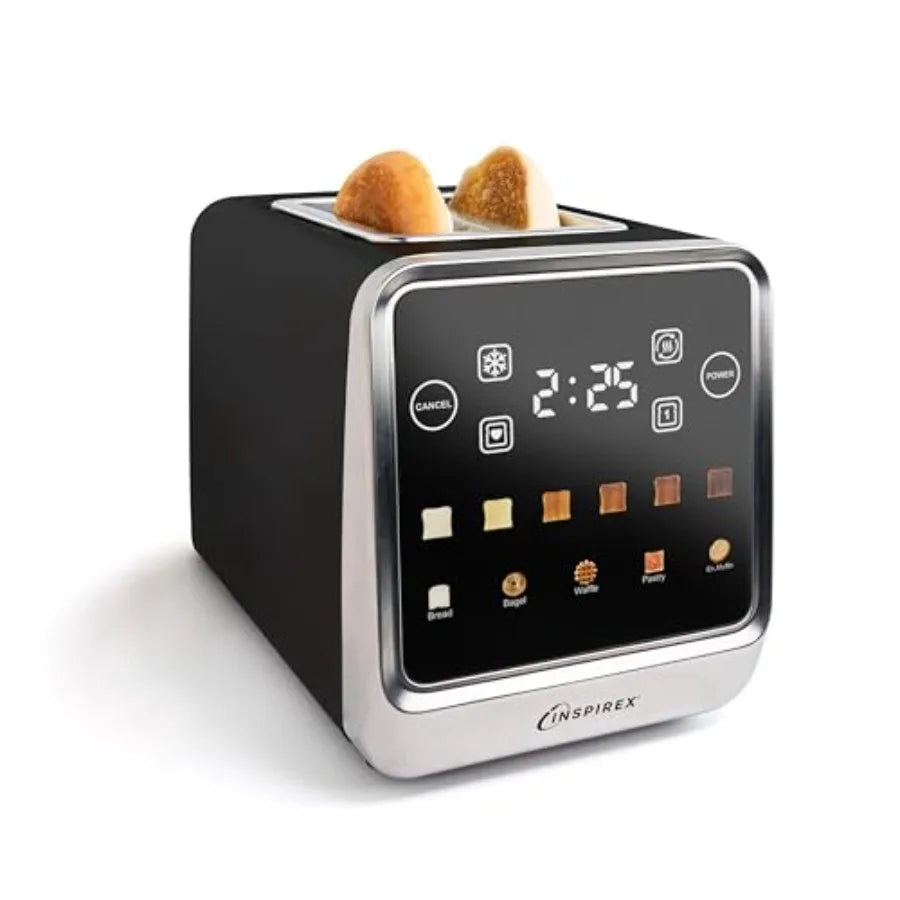 Touch Screen Toaster - 2 Extra Wide Slots - 5 Bread Types and 6 Browning Levels - Defrost Reheat Favorite Single Slot
