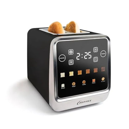 Touch Screen Toaster - 2 Extra Wide Slots - 5 Bread Types and 6 Browning Levels - Defrost Reheat Favorite Single Slot
