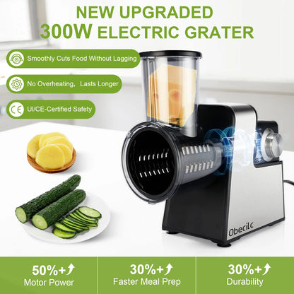 300W 7 in 1 Automatic Electric Vegetable Cutter Salad Shooter Slicer Shredder Grater for Cheese Carrot Cabbage Home Kitchen Food Prep Machine