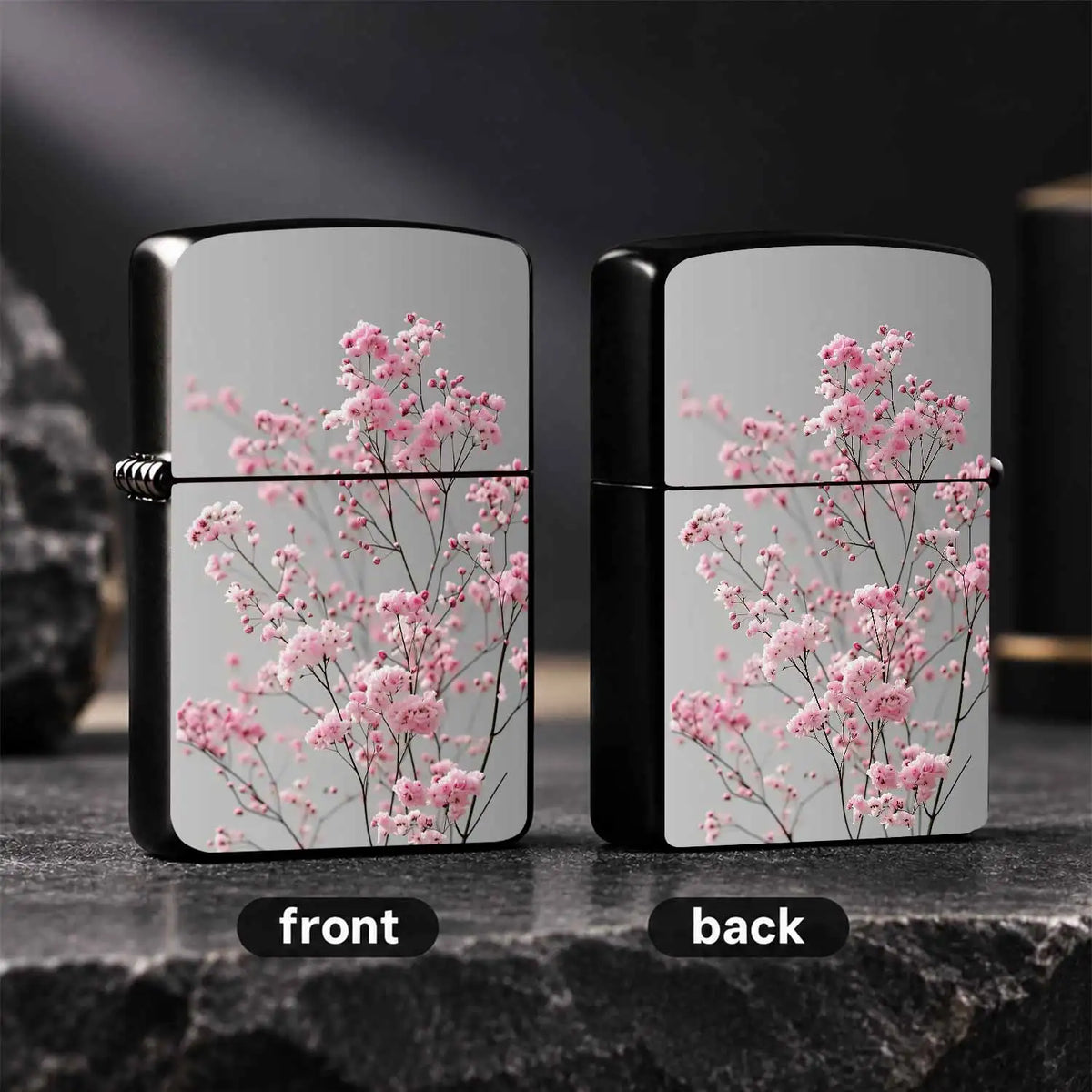 Delicate Pink Floral Pattern Lighter, Elegant Soft Cherry Blossom Branch Print Design, Portable Sleek All-Purpose Igniter, Perfect For Daily Multi-Scene Use, Exquisite Decorative Practical Accessory, Ideal For Gifting O A Hum