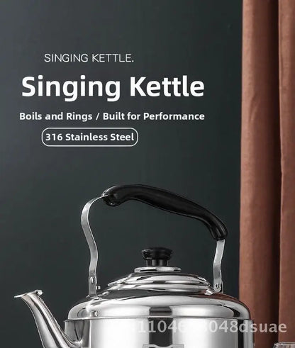 Stainless Steel Whistle Water Kettle Large Capacity 7.5L Insulated for Home Use Compatible with Gas And Induction Cookers Tea