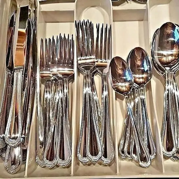 20-Piece Stainless Steel Flatware Set (Includes Knives, Forks, and Spoons) — Ideal for Western Dining & Restaurant Use | Suitabl