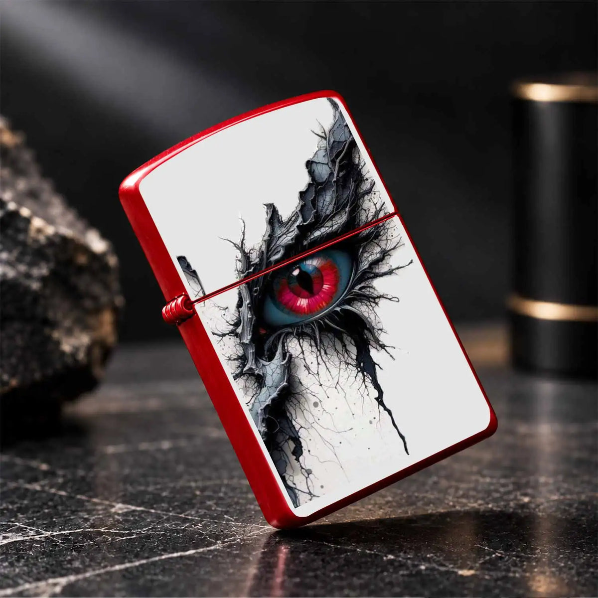 Dark Fantasy Dragon Eye Lighter, Striking Red Pupil Art Pattern Portable Igniter, Unique Stylish Accessory For Daily Use, Outdoor Camping, Candle Lighting, Birthday Party Decor, Exquisite Distinctive Gift For Fantasy Art Love