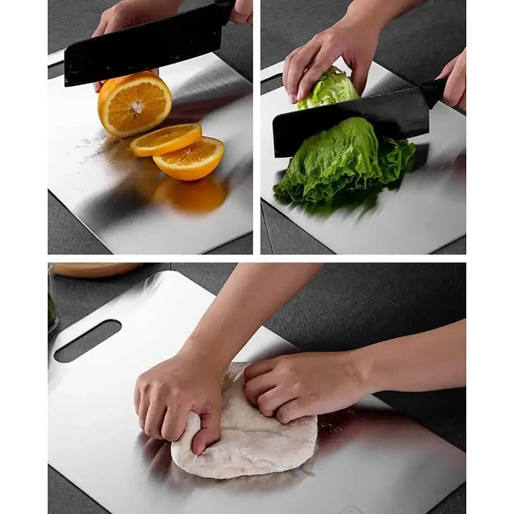 Titanium Cutting Stainless Boards for Kitchen Board 316 Steel Thickened Double Sided Food Grade Portable Fruit Meat Chopping