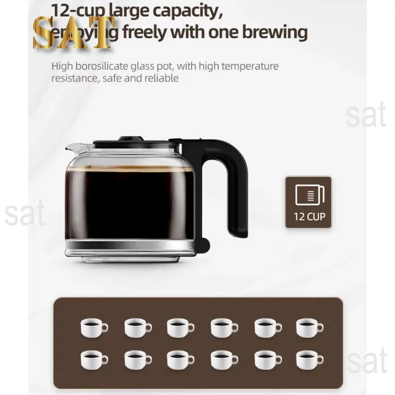 oo-1.5L Programmable Auto Smart Electric Drip Espresso Coffee Maker Machine