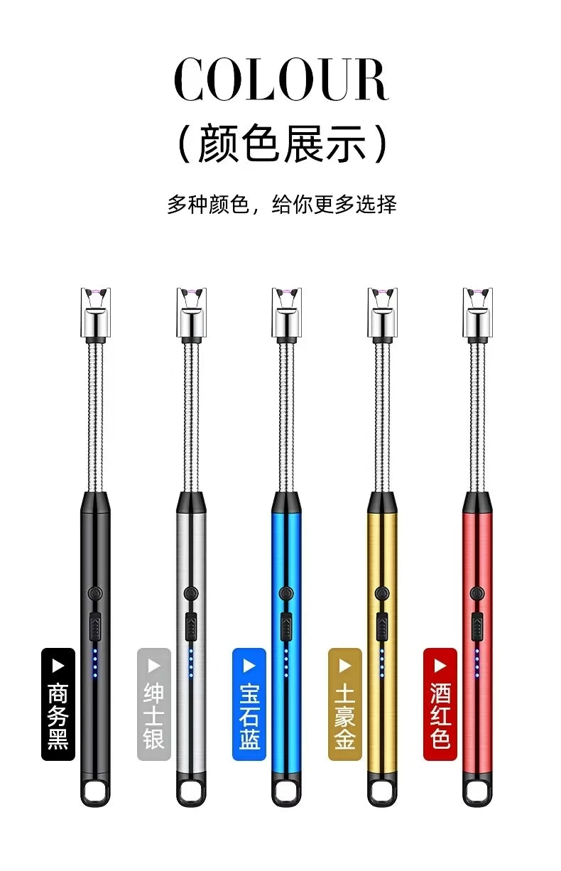 Kitchen USB Electric Arc Lighter Rechargeable Windproof BBQ Flameless Plasma Candle Long Lighters Hose Gas Stove Ignition Gun