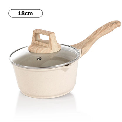 DONNOR 2.5Qt Sauce Pan With Lid Nonstick Granite Saucepan for All Stove Top Sauce Soup Pot Milk Pan with Pour Spouts JT281