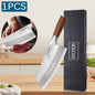 WXCOO Stainless Steel Japanese Knife 7Inch Kitchen Knife Ergonomic Wood Handle Santoku Knives for Cooking Kitchen Accessories