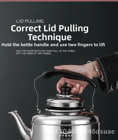 Stainless Steel Whistle Water Kettle Large Capacity 7.5L Insulated for Home Use Compatible with Gas And Induction Cookers Tea