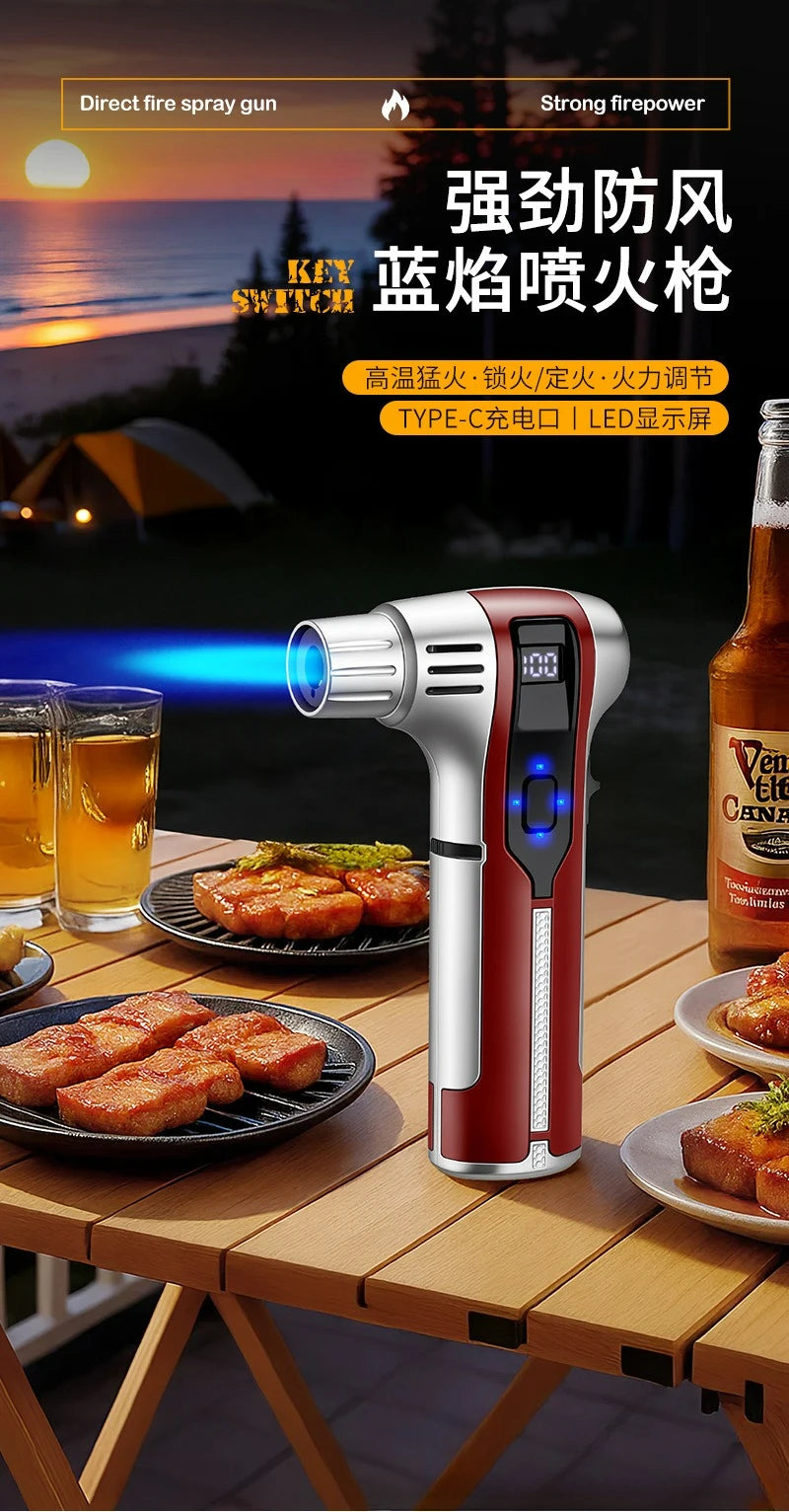 Outdoor Camping BBQ Electronic Lighter Point Moxibustion Special High Temperature Strong Continuation Kitchen Jet Gun