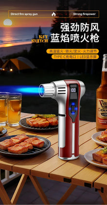 Outdoor Camping BBQ Electronic Lighter Point Moxibustion Special High Temperature Strong Continuation Kitchen Jet Gun