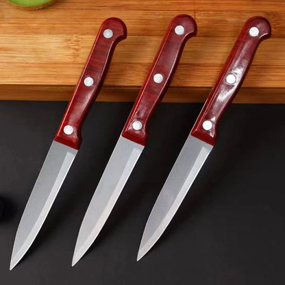 Fruit Knife Sharp Stainless Steel Kitchen Knife Paring Knife Imitation Wood Plastic Handle Knife Perfect For Home Cooking Knives
