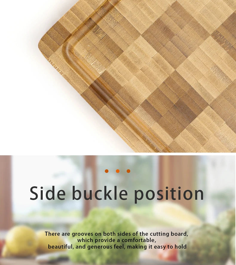 Large Bamboo Cutting Board Kitchen Chopping Block Butcher Board for Meat Fruit Vegetables Thick Chopping Board With Juice Groove