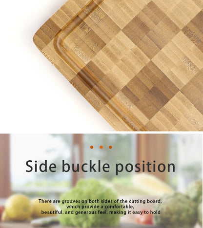 Large Bamboo Cutting Board Kitchen Chopping Block Butcher Board for Meat Fruit Vegetables Thick Chopping Board With Juice Groove