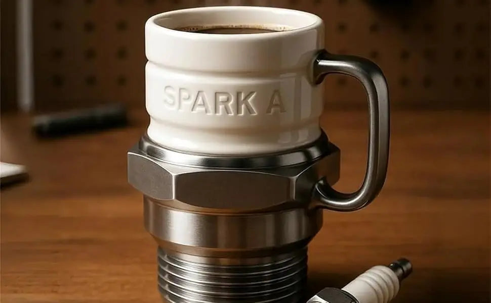 Spark Plug Coffee Cup Ceramic Car Themed Mug for Mechanics Garage Enthusiasts Creative Gift
