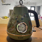 1.7L Retro Paint Decal Electrc Kettle Boiling Water With Thermometer Auto Power Off 304 stainless Steel Electrc Teapot 220V