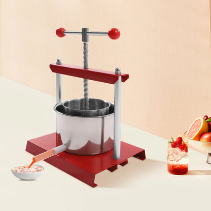 Easy Clean Hand Press Juicer High-Yield Manual Fruit Press with Filter Bag 0.8Gal/1.6Gal Capacity for Cheese, Herbs & Vegetable Juice