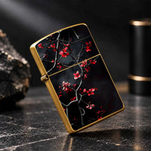 Vibrant Red Plum Blossom Lighter, Exquisitestyle Dark Background Twisted Branch Design, Portable Delicate Accessory For Daily Use, Gorgeous Aesthetic Decorative Item, Ideal Thoughtful Gift For Friends Family On Various A Humo