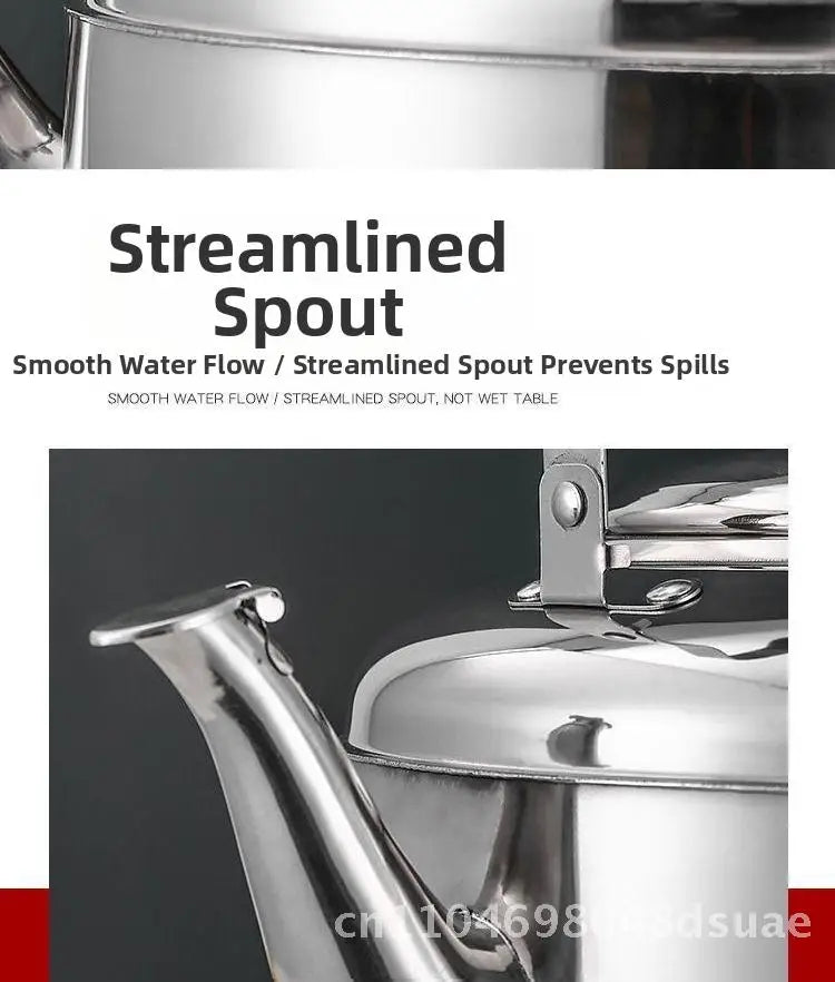 Stainless Steel Whistle Water Kettle Large Capacity 7.5L Insulated for Home Use Compatible with Gas And Induction Cookers Tea