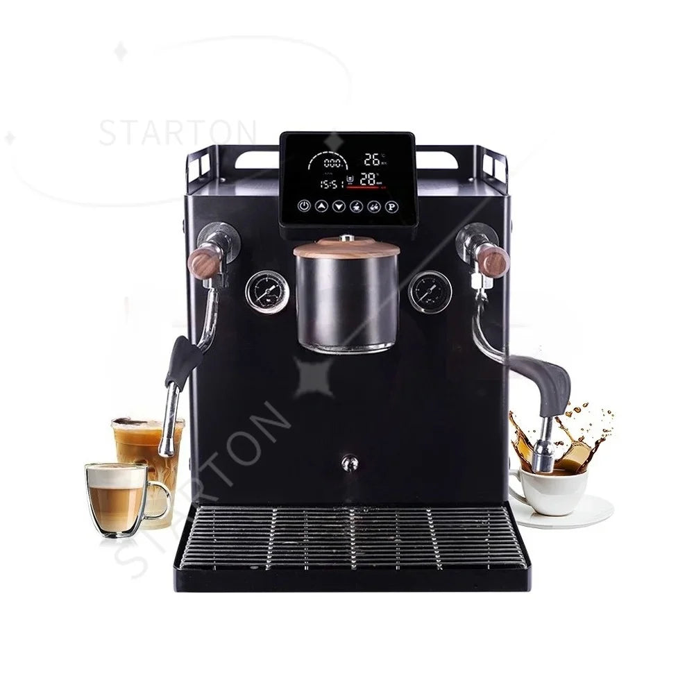 Commercial Rotary Pump Coffee Machine - Single Group 9Bar Dual Boiler 3200W for Small Café with Automatic Water Supply
