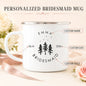 Personalized Bridesmaid Enamel Camping Mug Custom Name Date Bridal Party Coffee Cup Maid of Honor Gift Wedding Campfire Cups