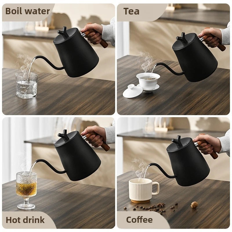 1L1000ML Smart Temperature Control Kettle - Auto Shut-Off & Boil-Dry Protection - Stainless Steel Pour-Over Coffee & Tea