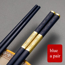 1 Pair Metal Chinese Chopsticks Reusable Square Food Chopsitcks Light Luxury Alloy Chopsticks Hotel Restaurant Alloy Tableware