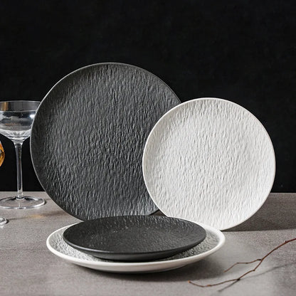 ceramic tableware, steak plates, stone pattern frosted salad plates, fruit plates, restaurant , western food