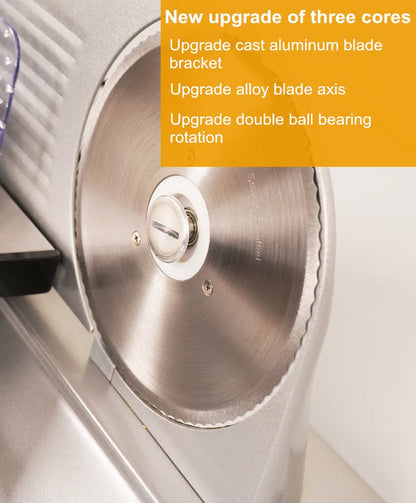 220V Electric Meat Slicer, Commercial Mutton Beef Lamb Cutter, Automatic Vegetable & Bread Slicing Machine, Stainless Steel Food