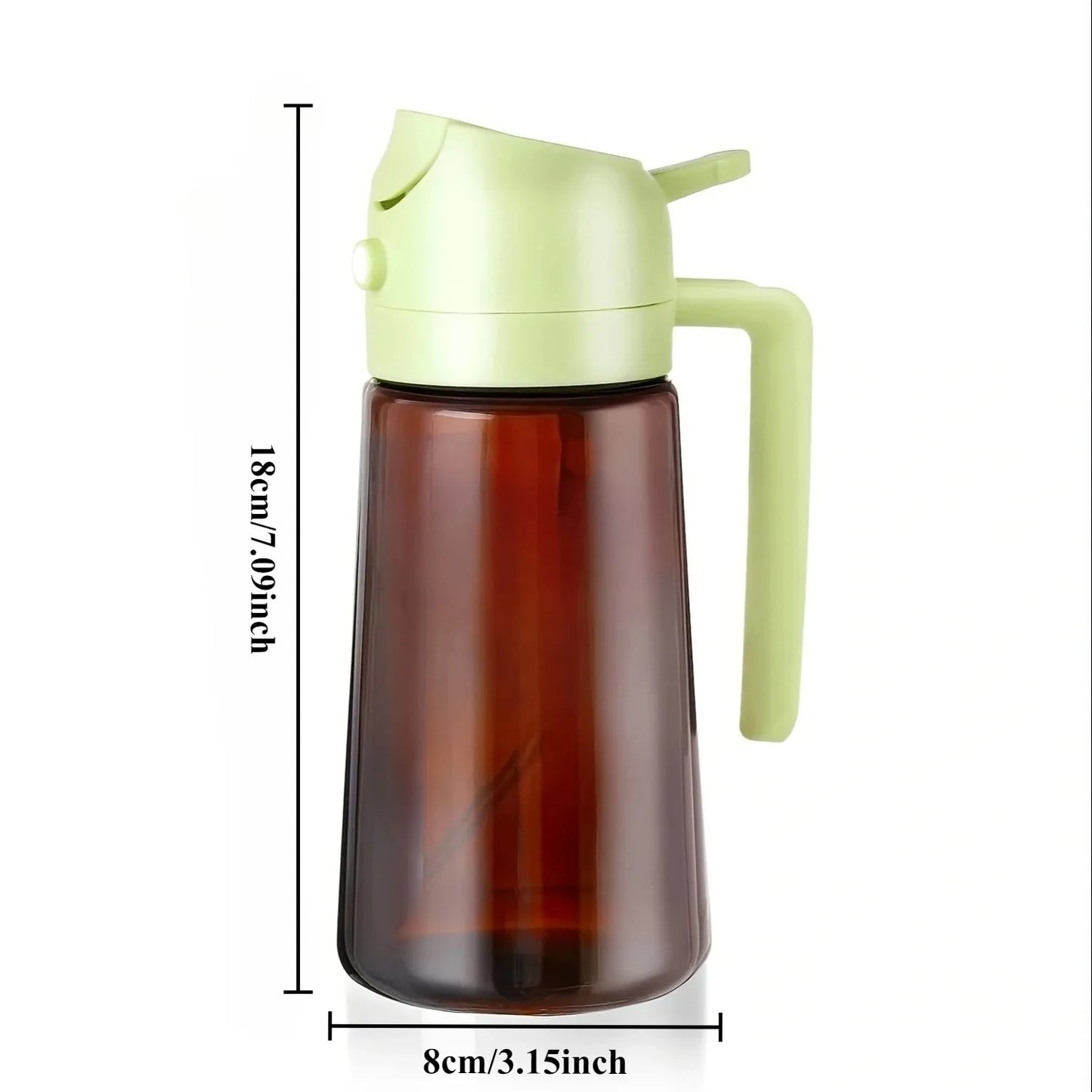 2-in-1 470ml Light Blocking Brown Oil Sprayer for Cooking Olive Oil Dispenser Bottle for Kitchen Oil Bottle Seasoning Tools