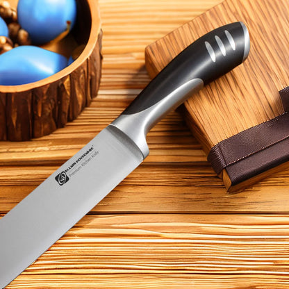 Premium 8-piece German 1.4116 Stainless Steel Kitchen Knives Sets Double Forged Full Tang Chef Knife Set With Rubber Wood Block