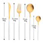 4Pcs black Gold Matte Cutlery Set Stainless Steel Dinnerware Silverware Flatware Set Home Knife Fork Spoon Picnic Tableware Set