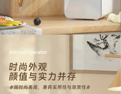 USB/220V Compact Portable Refrigerator for Cars, Dormitories, Beauty Masks, Makeup, and Breast Milk Storage DD