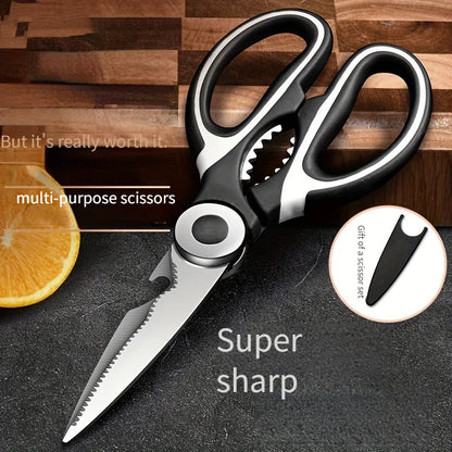 Multipurpose Stainless Steel Kitchen Scissors Heavy Duty Dishwasher Safe for Cutting Meat Poultry Fish and Opening Bottles