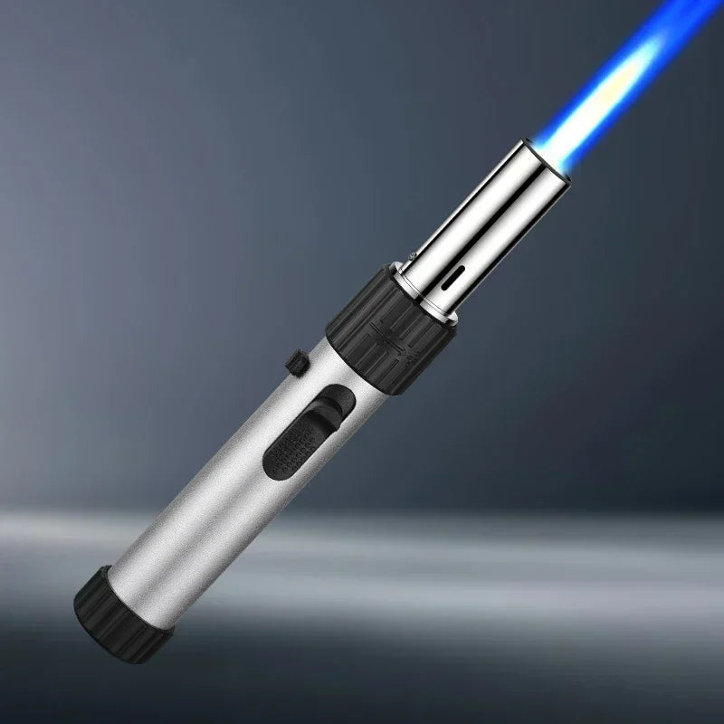 Metal Gas Lighter Powerful Kitchen Cooking Torch Turbo Flame Jet Outdoors BBQ Barbecue Smoking Accessories Windproof Lighters