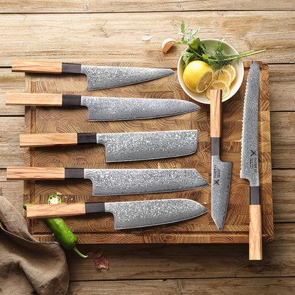 DASHWAY 1PC-7PCS Professional Kitchen Knives Set Utility Santoku Bread Japanese Handmade 67 Layer Damascus Steel Chef Knife