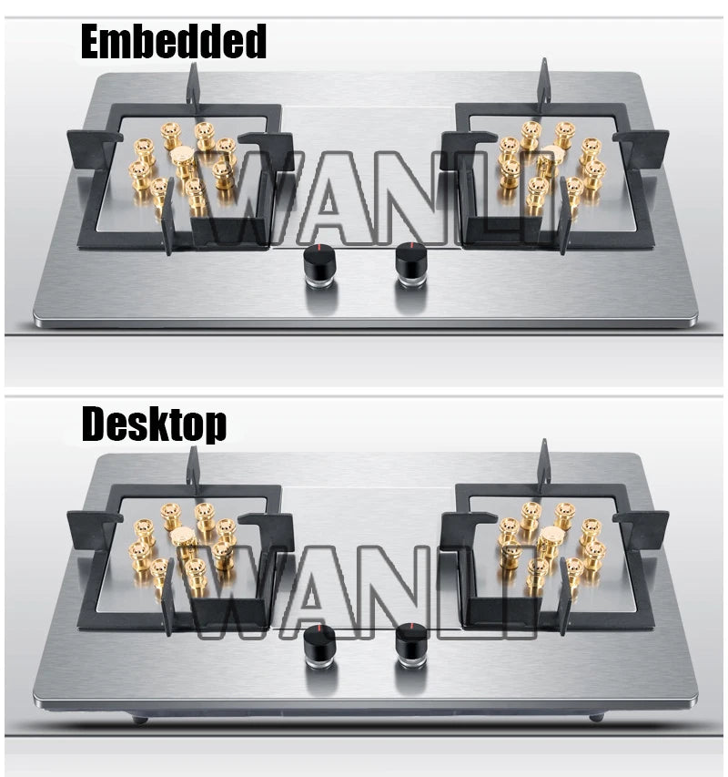 2025 419D 7.0KW Stainless Steel Double-head Fierce Stove /Household  Embedded Dual-Purpose Natural Liquefied Gas Stove
