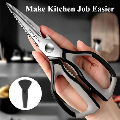 Stainless steel chicken bone scissors, strong kitchen scissors multi-purpose household scissors, sharp and durable