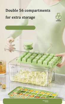 28/56 Grids Ice Cube Mold Press Ice Tray Bucket Multifunctional Ice Maker with One-touch To Release Portable Ice Box Ice Cube Tr