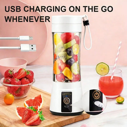 Compact Cordless USB Rechargeable Personal Blender - 380ml Juice Cup,15000RPM, With 6 High-Performance Blades For Smoothies And Shakes, Perfect For Picnics And Sports Activities