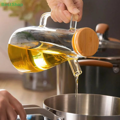 💕High Borosilicate Glass Oil Bottle,Household Transparent Glass Soy Sauce Bottle,High-temperature Resistant Oil Bottle