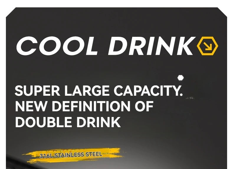 1L Insulated Cold Water Bottle Thermos Stainless Steel Tumbler Qutdoor Sports Handle Vacuum Flasks Double Wall Cup