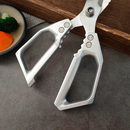 Kitchen Scissors Multi-functional Stainless Steel Aluminum Handle Household Scissors for Cutting Chicken and Fish Special Shears