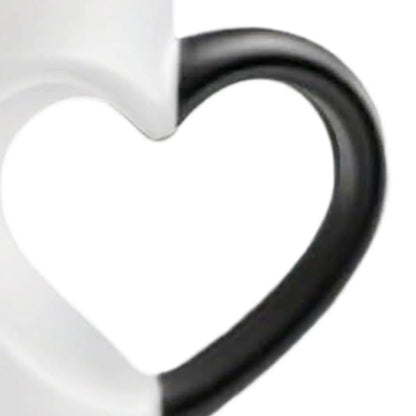Heat Sensitive Color Changing Magic Mug with Romantic Heart Handle Cute Gift for Birthday Anniversary Valentine's Day Coffee Cup