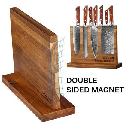 WXCOO Kitchen Knife for Cooking BBQ Lamb Beef Meat Cleaver Fruit Slicing Hand forged Butcher Knife Magnetic Knife Holder Set