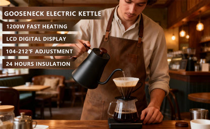 1200W/0.9L Gooseneck Electric Kettle LCD Display Pour Over Kettle for Coffee Tea,Intelligent Temperature Control,Quick Heating