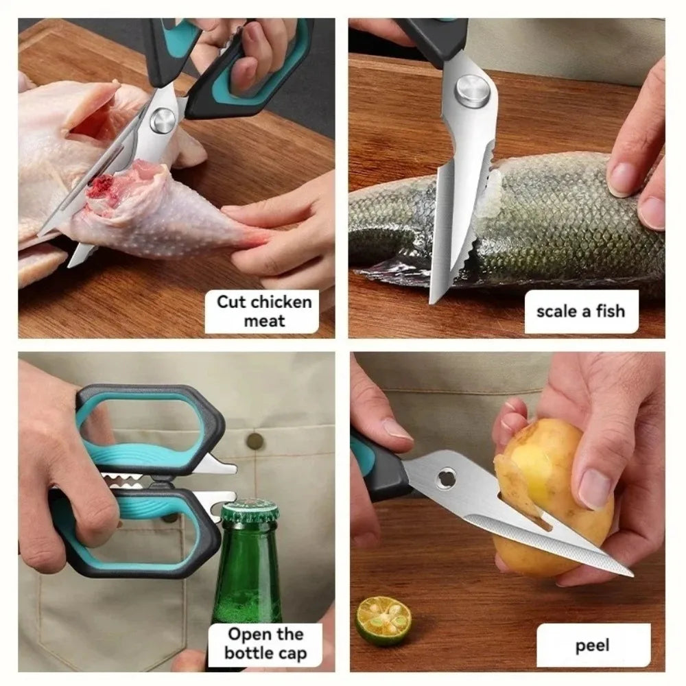 Kitchen scissors Household kitchen multi-purpose chicken killing fish scissors Sharp food grade barbecue scissors Kitchen tools