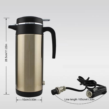 1200 ML Car Hot Kettle Portable Water Heater Large Capacity 12/24 V 120/240 W Fast Boiling for Coffee Tea Drinks for Travel Home