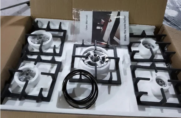 Hot Sale Electric & Induction Gas Cooker with Electronic Ignition Built-in Ceramic Burner 5 Burners